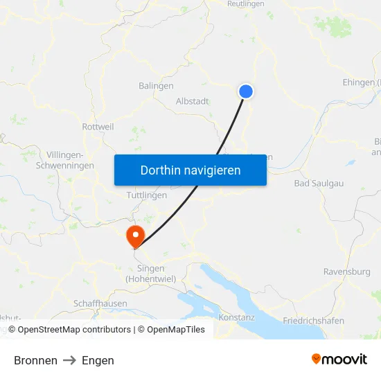 Bronnen to Engen map