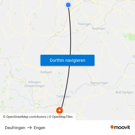 Deufringen to Engen map