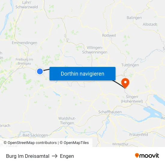 Burg Im Dreisamtal to Engen map