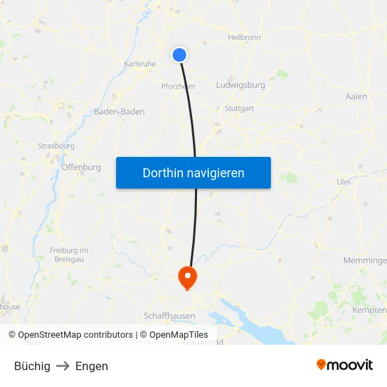 Büchig to Engen map
