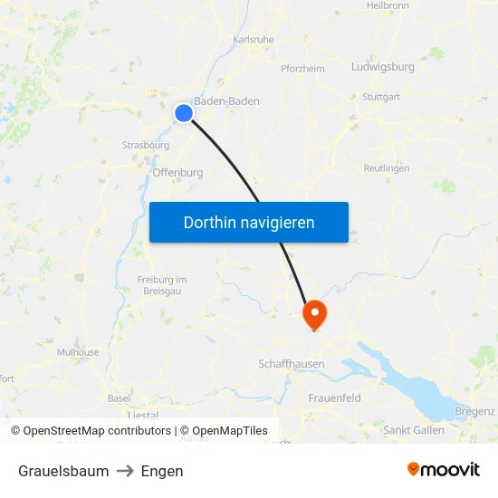 Grauelsbaum to Engen map