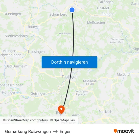 Gemarkung Roßwangen to Engen map