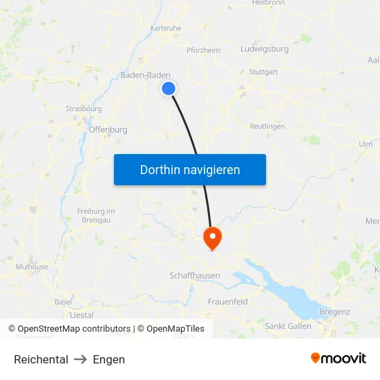 Reichental to Engen map