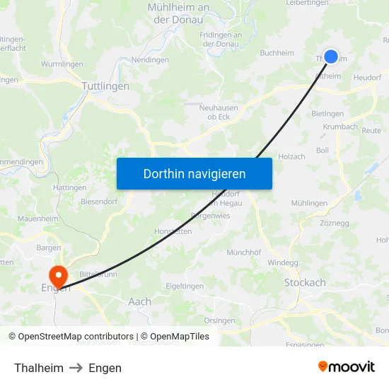 Thalheim to Engen map