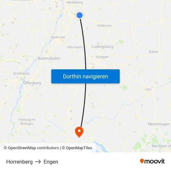Horrenberg to Engen map