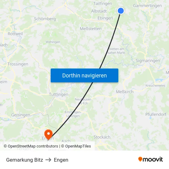 Gemarkung Bitz to Engen map