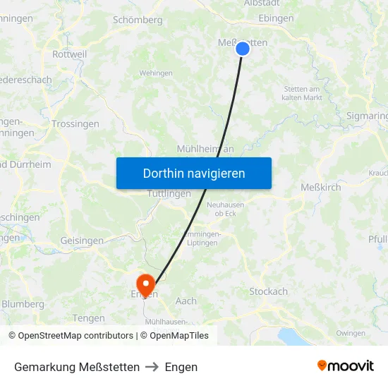 Gemarkung Meßstetten to Engen map
