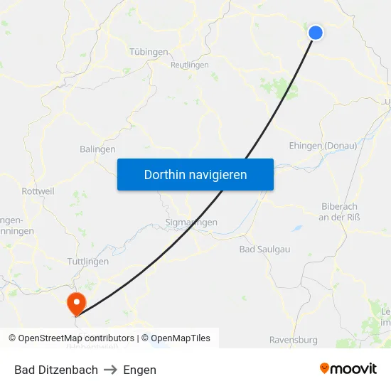 Bad Ditzenbach to Engen map