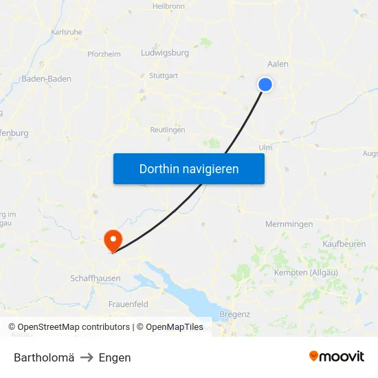 Bartholomä to Engen map