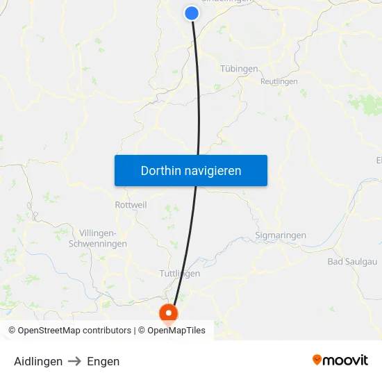 Aidlingen to Engen map