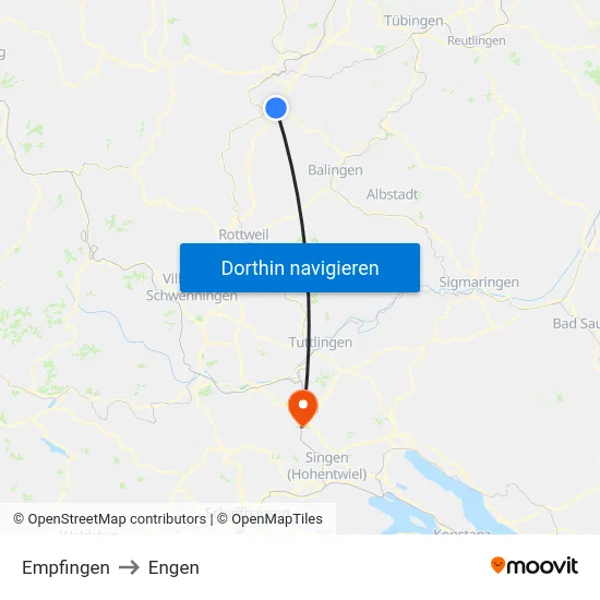 Empfingen to Engen map