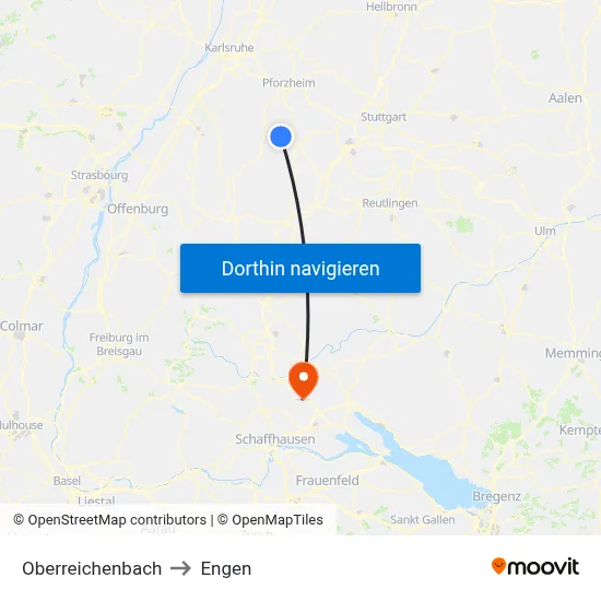 Oberreichenbach to Engen map