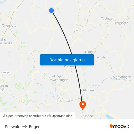 Seewald to Engen map
