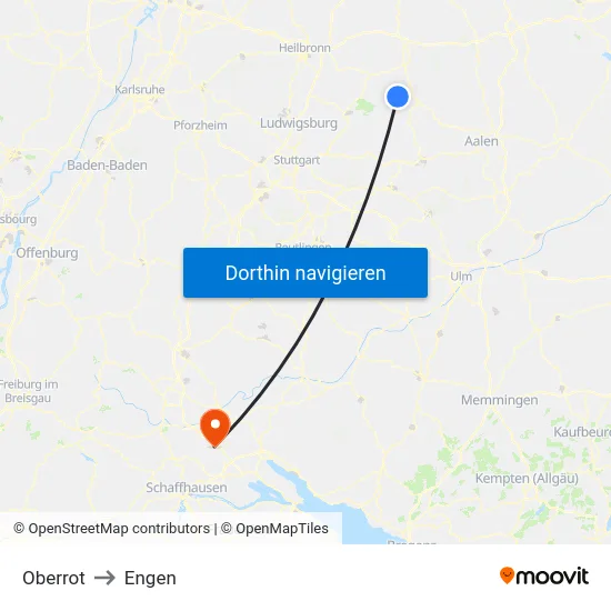 Oberrot to Engen map