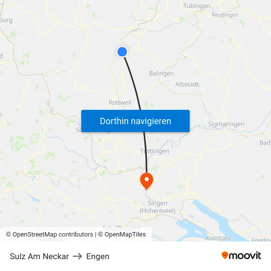 Sulz Am Neckar to Engen map