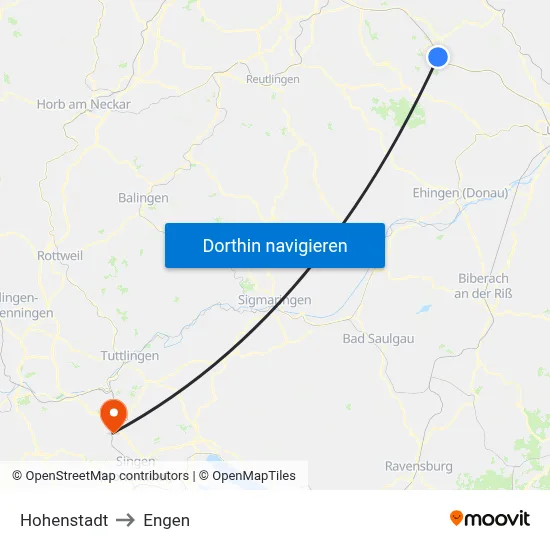Hohenstadt to Engen map