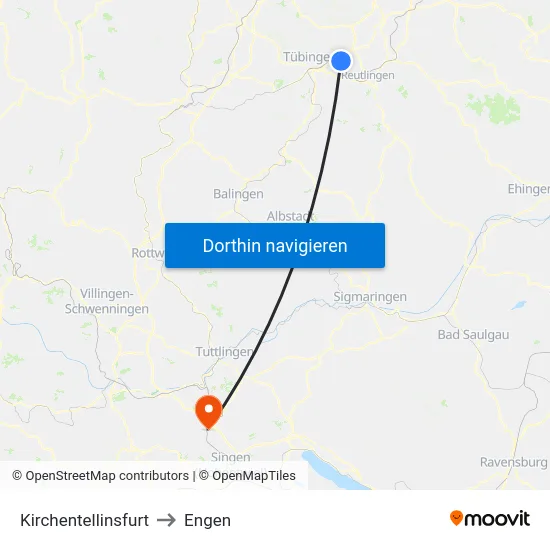 Kirchentellinsfurt to Engen map