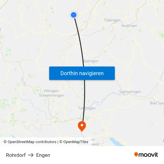 Rohrdorf to Engen map