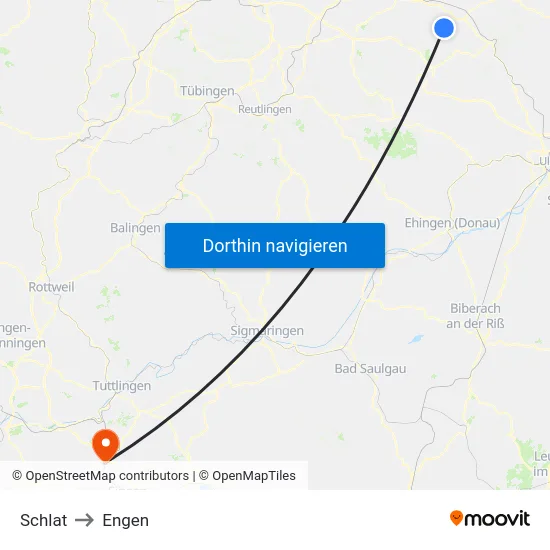 Schlat to Engen map