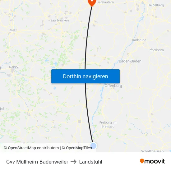 Gvv Müllheim-Badenweiler to Landstuhl map