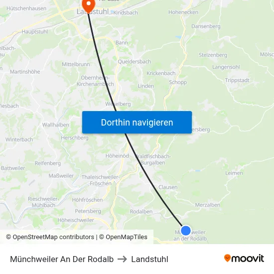 Münchweiler An Der Rodalb to Landstuhl map