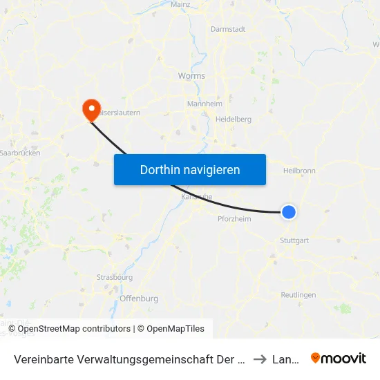 Vereinbarte Verwaltungsgemeinschaft Der Stadt Bietigheim-Bissingen to Landstuhl map