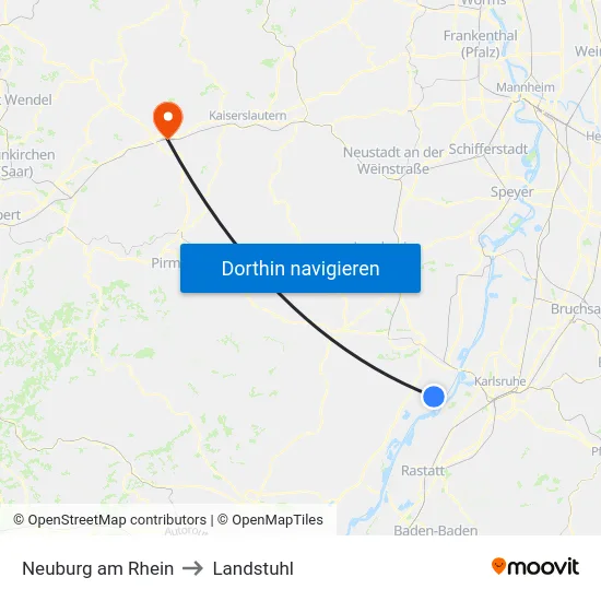 Neuburg am Rhein to Landstuhl map