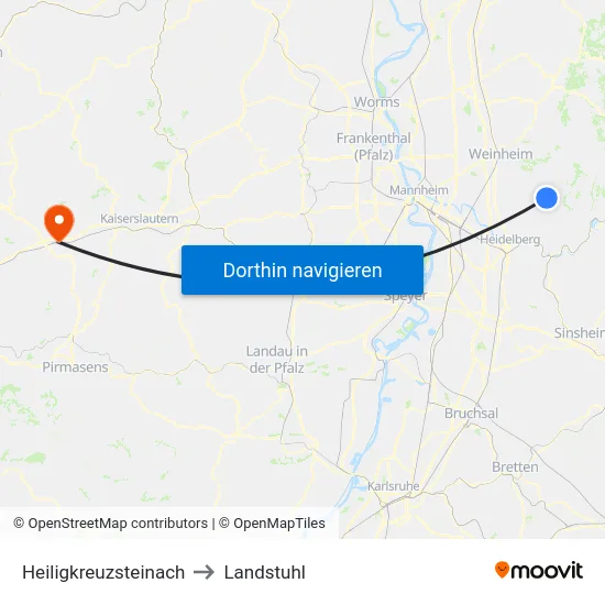Heiligkreuzsteinach to Landstuhl map