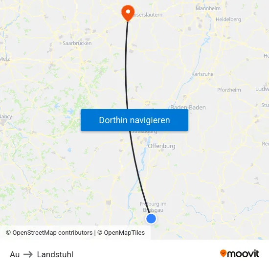 Au to Landstuhl map
