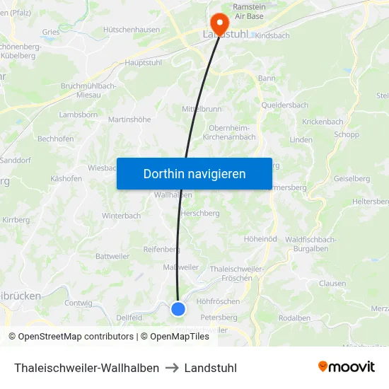 Thaleischweiler-Wallhalben to Landstuhl map