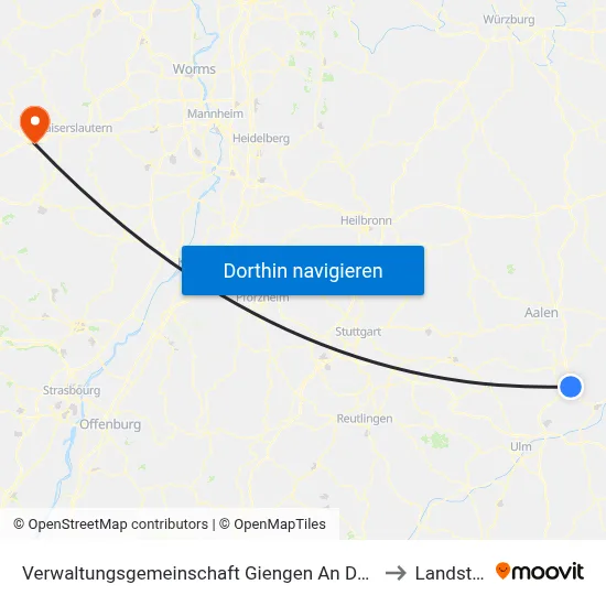 Verwaltungsgemeinschaft Giengen An Der Brenz to Landstuhl map