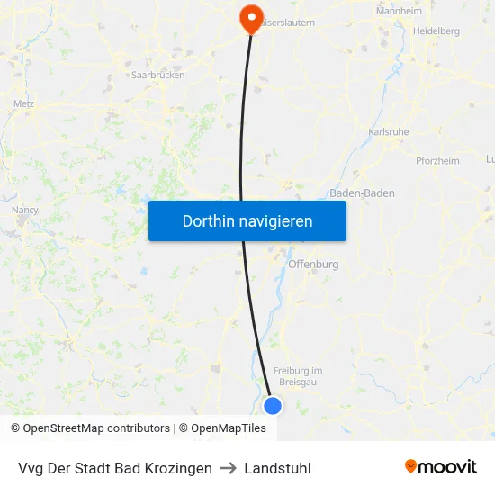 Vvg Der Stadt Bad Krozingen to Landstuhl map