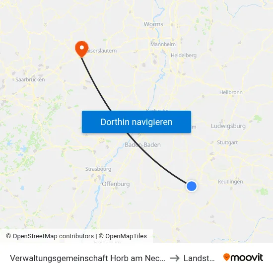 Verwaltungsgemeinschaft Horb am Neckar to Landstuhl map