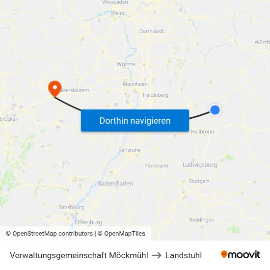 Verwaltungsgemeinschaft Möckmühl to Landstuhl map