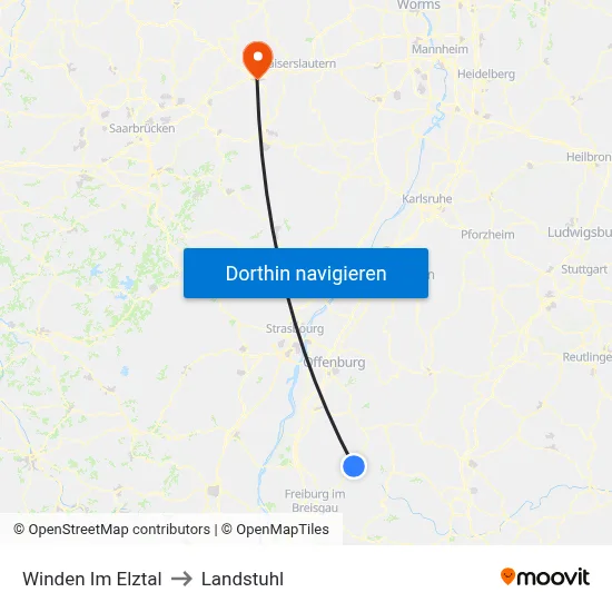 Winden Im Elztal to Landstuhl map