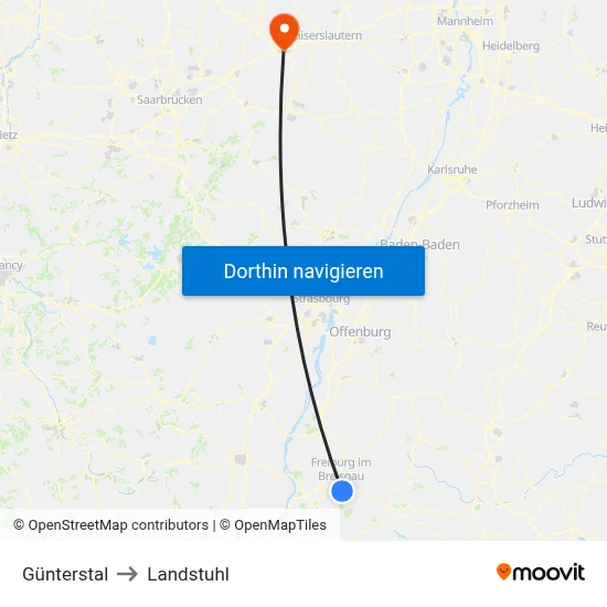 Günterstal to Landstuhl map