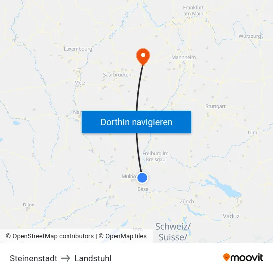 Steinenstadt to Landstuhl map