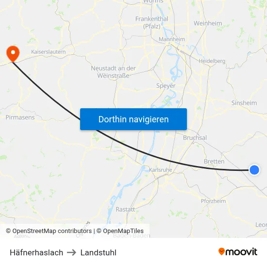 Häfnerhaslach to Landstuhl map