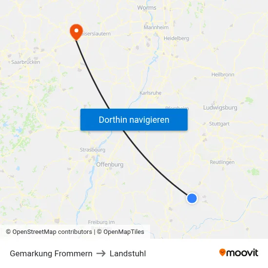 Gemarkung Frommern to Landstuhl map