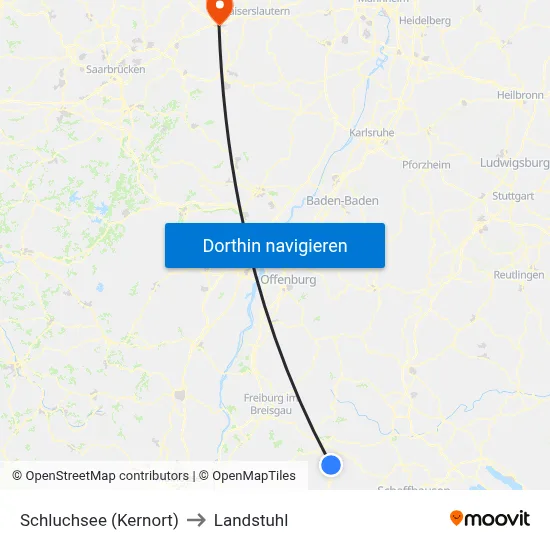 Schluchsee (Kernort) to Landstuhl map