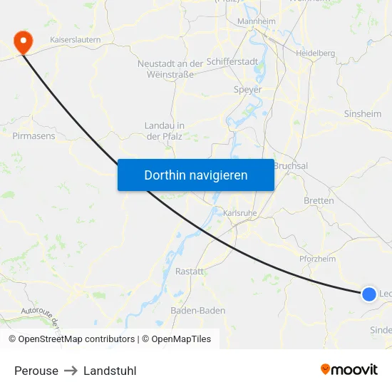 Perouse to Landstuhl map