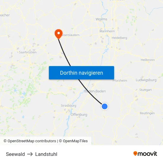 Seewald to Landstuhl map