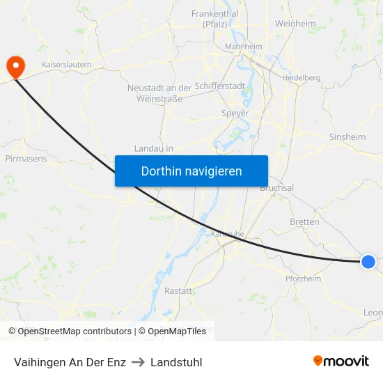 Vaihingen An Der Enz to Landstuhl map