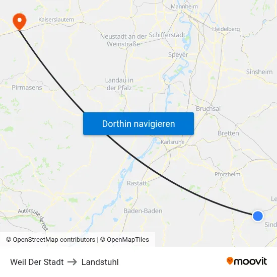 Weil Der Stadt to Landstuhl map