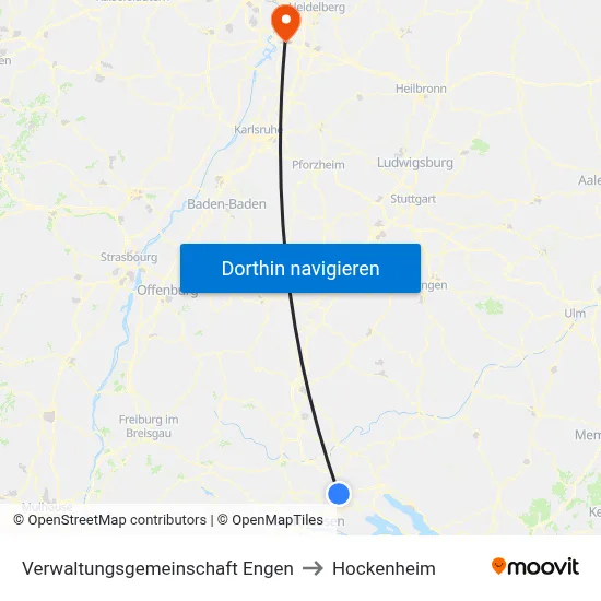 Verwaltungsgemeinschaft Engen to Hockenheim map