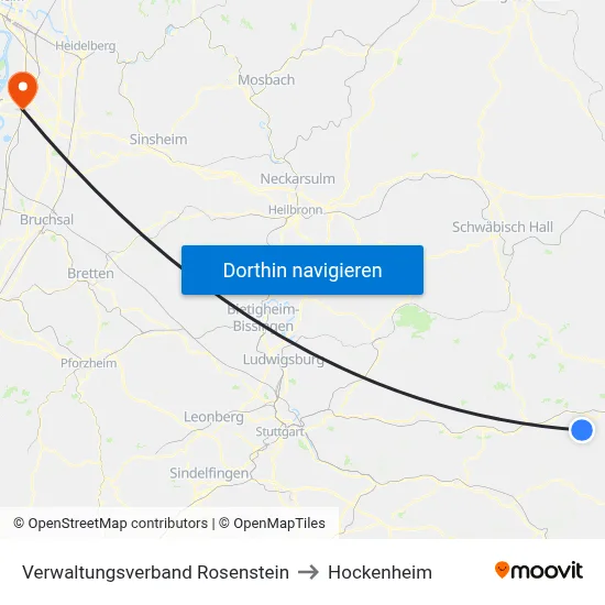 Verwaltungsverband Rosenstein to Hockenheim map