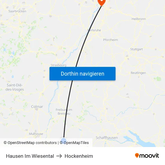 Hausen Im Wiesental to Hockenheim map