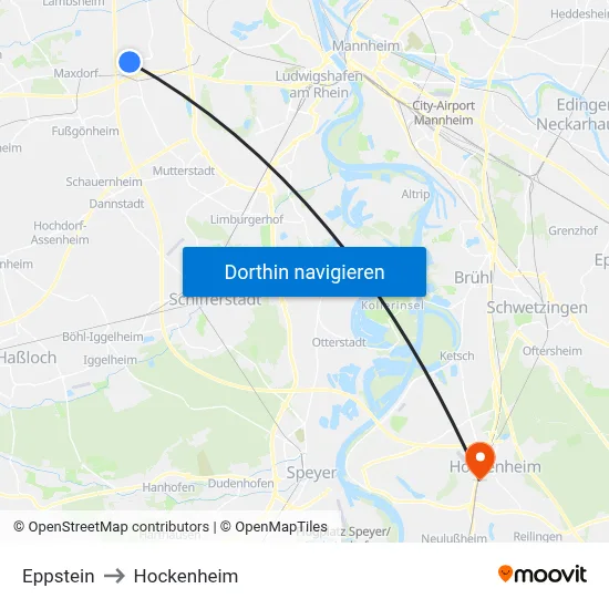 Eppstein to Hockenheim map