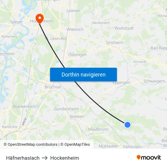 Häfnerhaslach to Hockenheim map