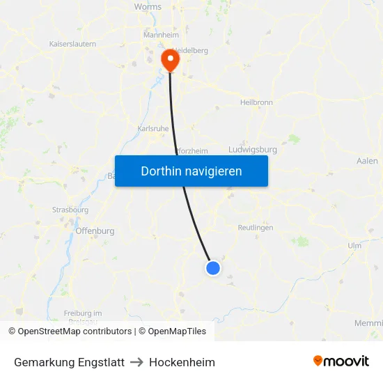 Gemarkung Engstlatt to Hockenheim map